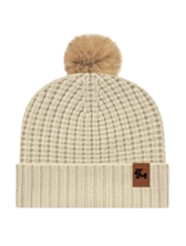 Cream Knit Pom Pom Beanie