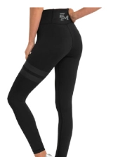 Ladies Black Legging with Left Leg Accent