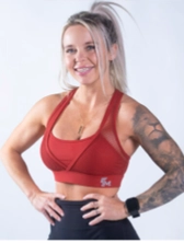 Ladies Breathable Red Mesh Sports Bra