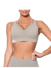 Ladies Plain Colored Drawstring Sports Bra